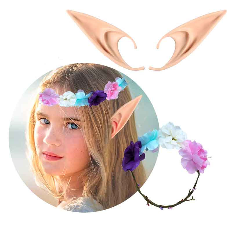 Orejas Elfo + Diadema flores (pack 2uds)