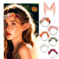 Orejas Elfo + Diadema flores  vintage (pack 2uds)