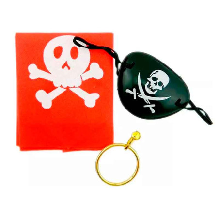 Juego de 3 accesorios para disfraz de capitán pirata