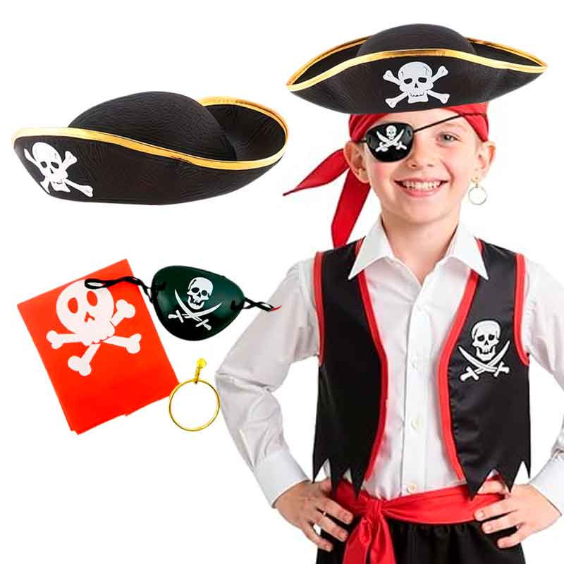Juego de 4 accesorios para disfraz pirata