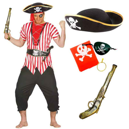 Juego de 5 accesorios para disfraz pirata