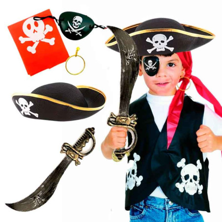 Juego de 5 accesorios para disfraz pirata