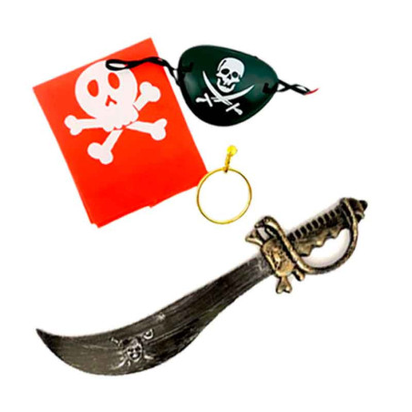 Juego de 4 accesorios para disfraz pirata