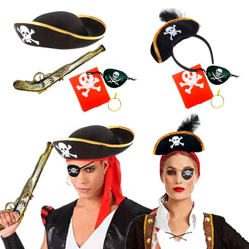 Juego de 9 accesorios para disfraz pirata