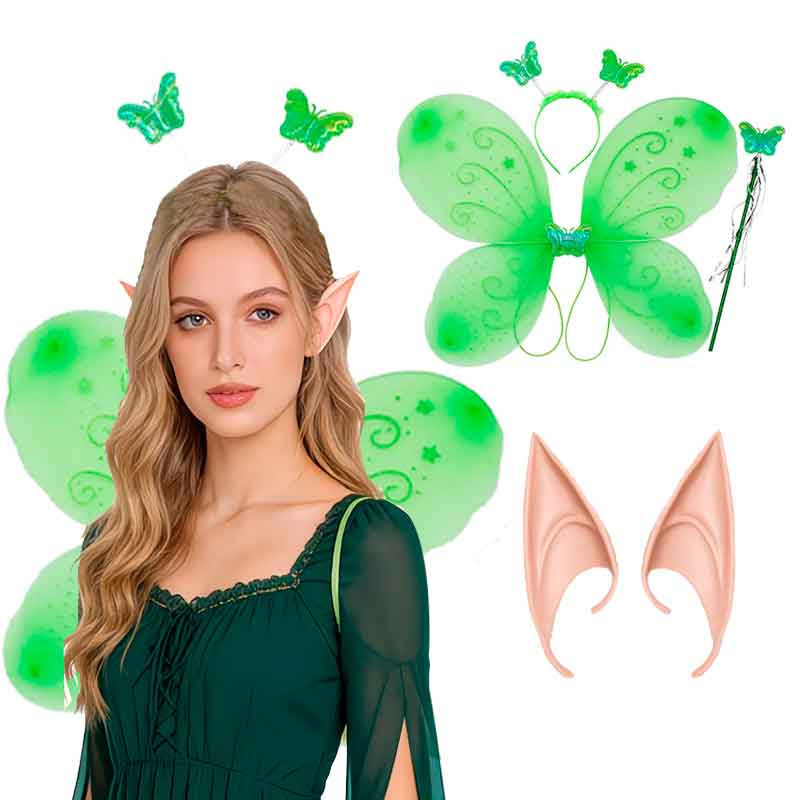 Juego de accesorios mariposa y Orejas elfo