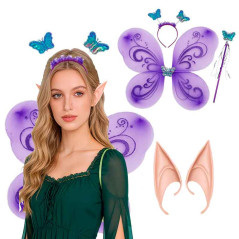 Juego de accesorios mariposa y orejas elfo