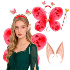 Juego de accesorios mariposa y orejas elfo