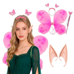 Juego de accesorios mariposa y orejas elfo
