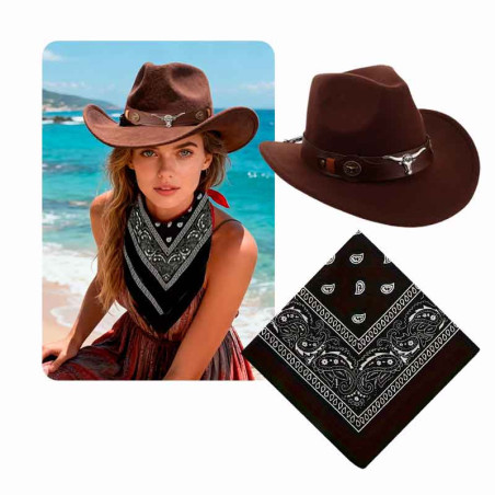 Sombrero Vaquera Torito + Bandana