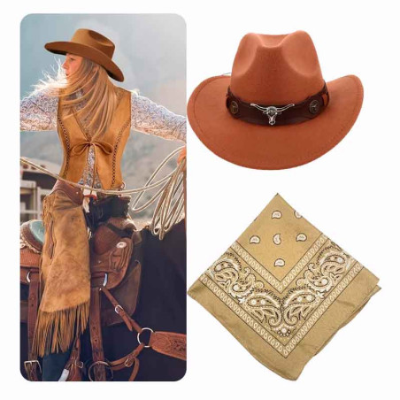 Sombrero Vaquera más Bandana