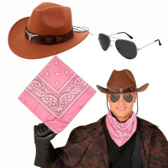 Sombrero Vaquero más Bandana mas lentes