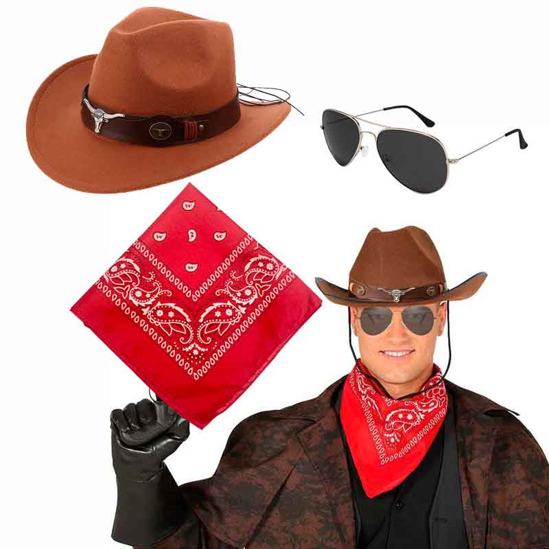 Sombrero Vaquero Torito + Bandana +Lentes