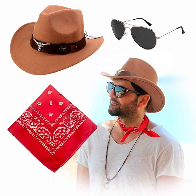 Sombrero Vaquero Torito + Bandana +Lentes