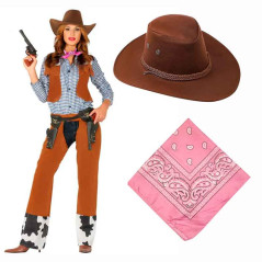 Sombrero Vaquera con detalle Sogas más Bandana