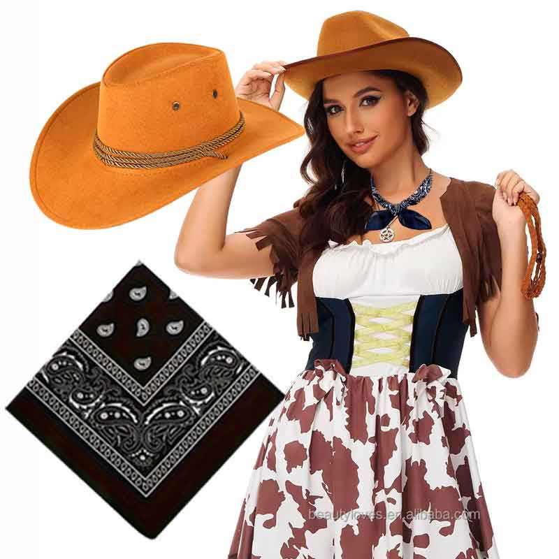 Sombrero Vaquera con detalle Sogas más Bandana