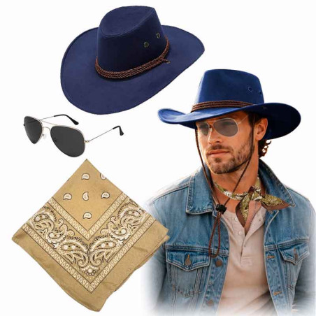 Sombrero Vaquero SOGAS +Bandana+Lentes