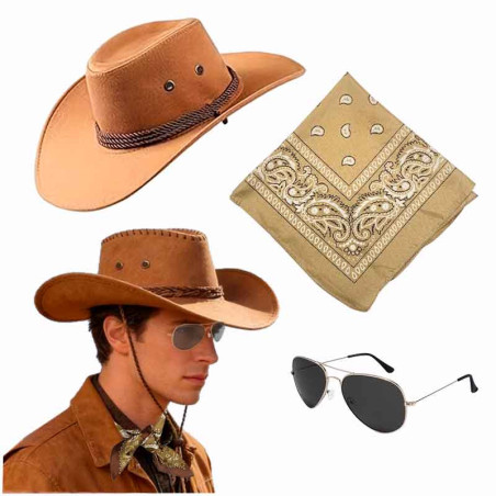 Sombrero Vaquera con detalle Sogas más Bandana