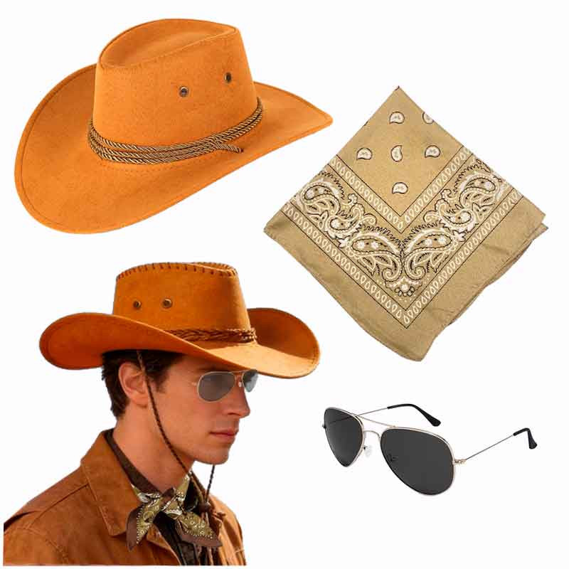 Sombrero Vaquero SOGAS +Bandana+Lentes