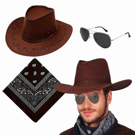 Sombrero Vaquero PITAS +Bandana+Lentes