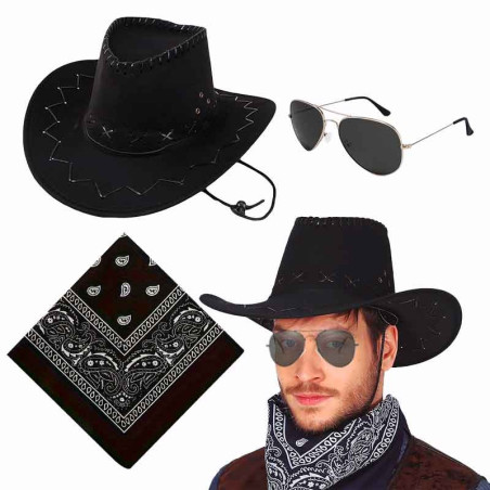 Sombrero Vaquera PITAS +Bandana+Lentes