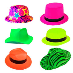 Gorros,sombreros Neon y lentes led (pack x 12uds)