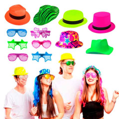 Gorros,sombreros Neon y lentes led (pack x 12uds)