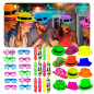 Sombreros Neon con Lentes led y collares (pack x 36 uds)