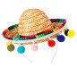 Mini sombrero Mexicano + Bigote (pack 4 uds)