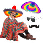 Sombrero Mexicano +Lentes+ Bigote.(3 unds)