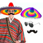 Sombrero Mexicano +Lentes+ Bigote.(3 unds)