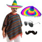 Sombrero Mexicano +Lentes+ Bigote.(3 unds)