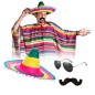 Sombrero Mexicano +Lentes+ Bigote.(3 unds)