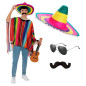 Sombrero Mexicano +Lentes+ Bigote.(3 unds)