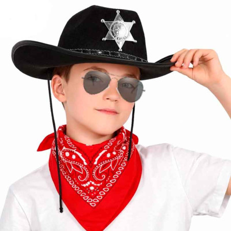 Sombrero Vaquero Sheriff +Bandana+Lentes NIÑOS
