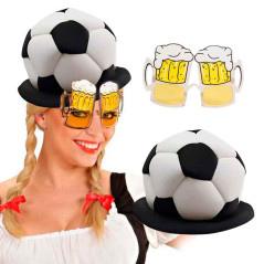 Gorro Pelota de futbol y lentes
