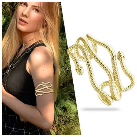 Brazalete Serpiente GRANDE Metálico Dorado