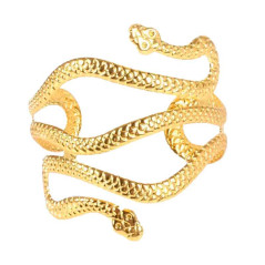 Brazalete Serpiente GRANDE Metálico Dorado