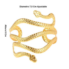 Brazalete Serpiente GRANDE Metálico Dorado