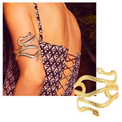 Brazalete Serpiente GRANDE Metálico Dorado