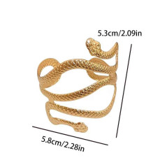 Brazalete Serpiente GRANDE Metálico Dorado