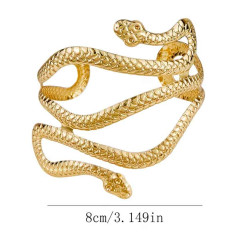 Brazalete Serpiente GRANDE Metálico Dorado