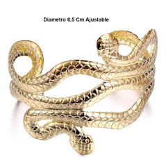 Pulsera o Muñequera Serpiente. PEQUEÑA Metálico Dorado