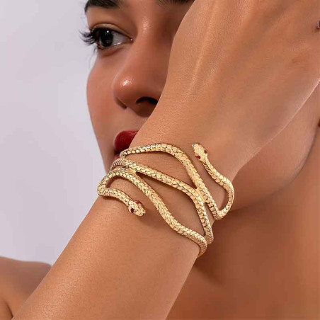 Pulsera o Muñequera Serpiente. PEQUEÑA Metálico Dorado