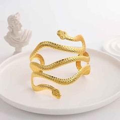 Pulsera o Muñequera Serpiente. PEQUEÑA Metálico Dorado