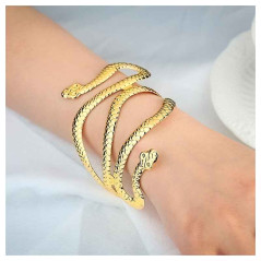 Pulsera o Muñequera Serpiente. PEQUEÑA Metálico Dorado