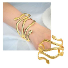 Pulsera o Muñequera Serpiente. PEQUEÑA Metálico Dorado