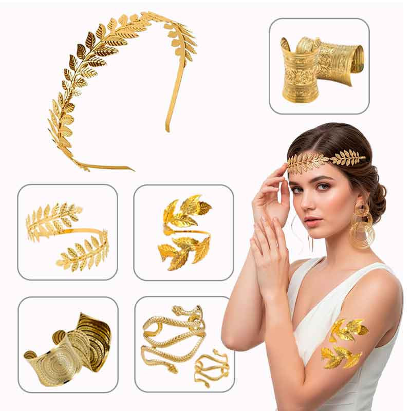Juego de Accesorios Dios(a) Griego(a) Diadema 76 hojas y Brazalete(s)