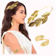 Juego de Accesorios Dios(a) Griego(a) Diadema de 12 hojas y Brazalete