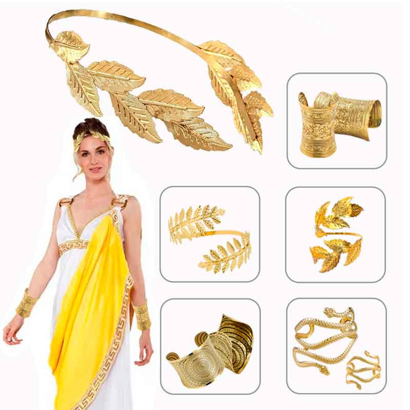 Juego de Accesorios Dios(a) Griego(a) Diadema de 12 hojas y Brazalete