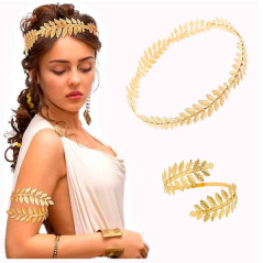 Juego de Accesorios Dios(a) Griego(a) Corona Completa hojas y Brazalete(s)